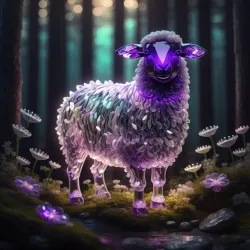 Crystal Sheep on Abstract #18