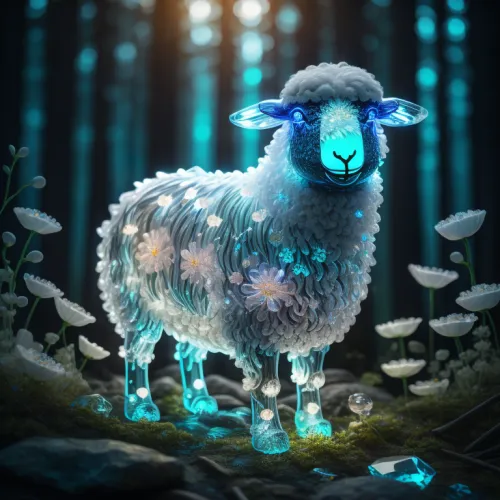 Crystal Sheep on Abstract #678
