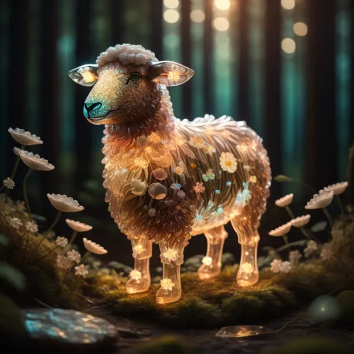 Crystal Sheep on Abstract #622