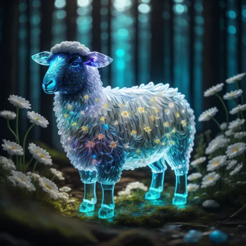 Crystal Sheep on Abstract #102
