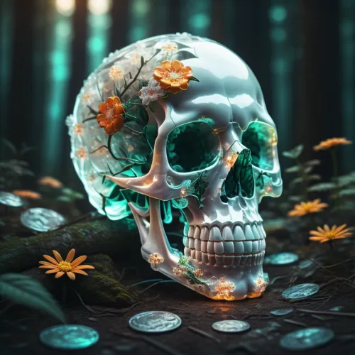 Abstract Artificial Intelligence Skull Collection #701