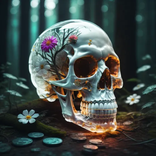 Abstract Artificial Intelligence Skull Collection #541