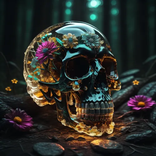 Abstract Artificial Intelligence Skull Collection #468
