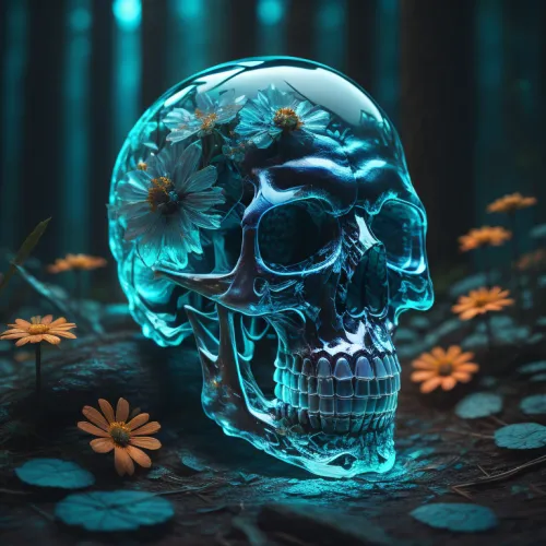 Abstract Artificial Intelligence Skull Collection #167
