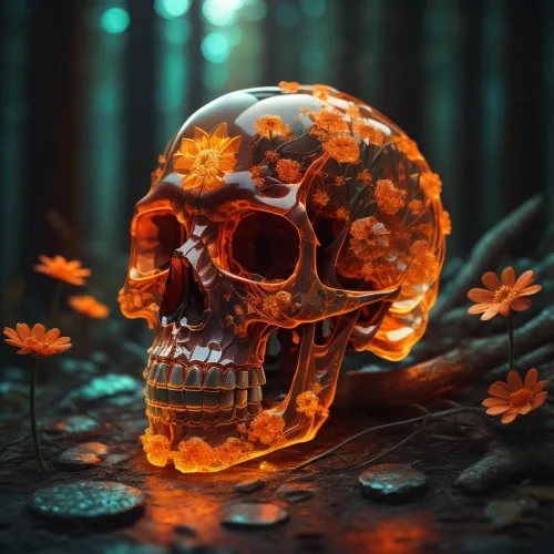 Abstract Artificial Intelligence Skull Collection #209