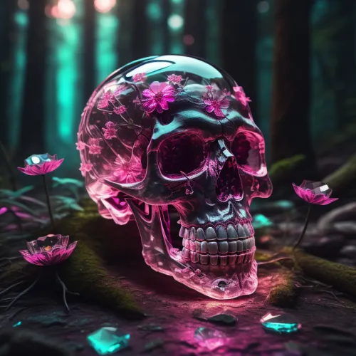 Abstract Artificial Intelligence Skull Collection #649