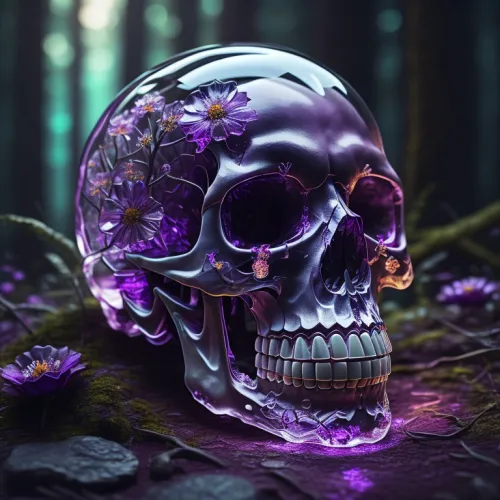 Abstract Artificial Intelligence Skull Collection #638