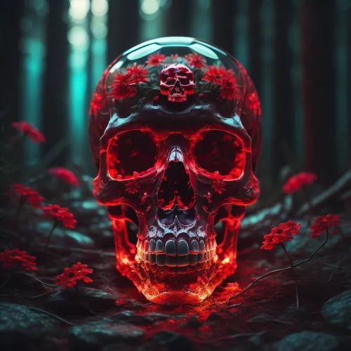 Abstract Artificial Intelligence Skull Collection #674