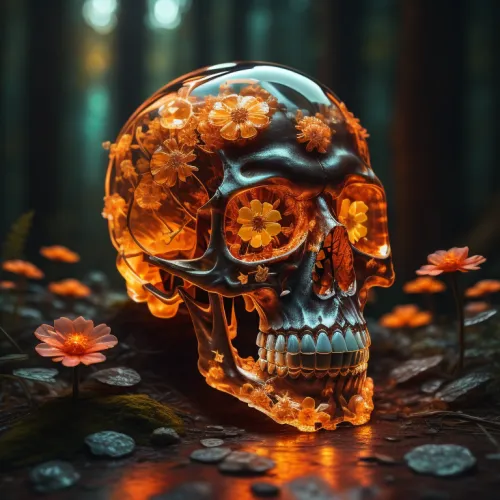 Abstract Artificial Intelligence Skull Collection #147