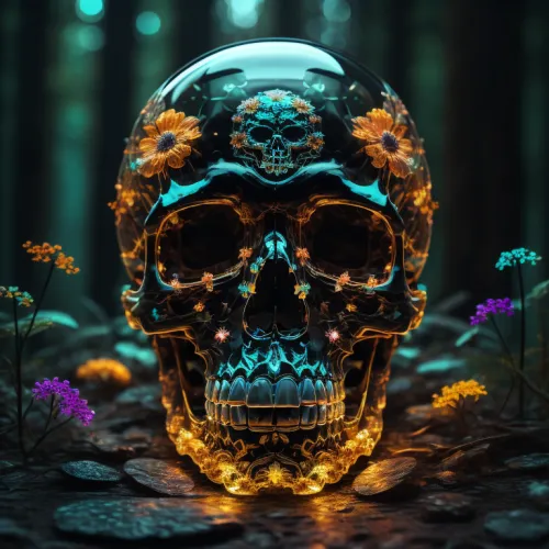 Abstract Artificial Intelligence Skull Collection #538