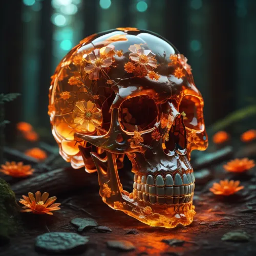 Abstract Artificial Intelligence Skull Collection #465