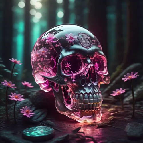 Abstract Artificial Intelligence Skull Collection #444