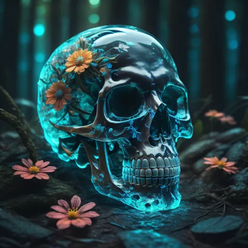 Abstract Artificial Intelligence Skull Collection #234