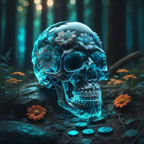 Abstract Artificial Intelligence Skull Collection #632