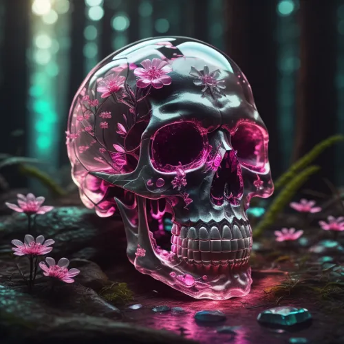 Abstract Artificial Intelligence Skull Collection #501