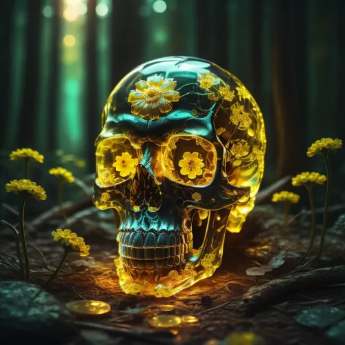 Abstract Artificial Intelligence Skull Collection #407