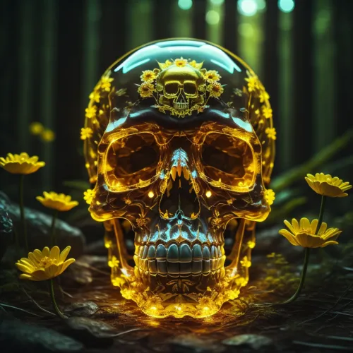 Abstract Artificial Intelligence Skull Collection #479