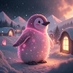 Penguin On Abstract #325
