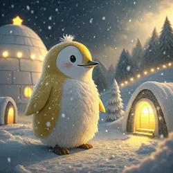 Penguin On Abstract #295
