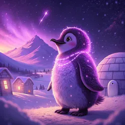 Penguin On Abstract #324