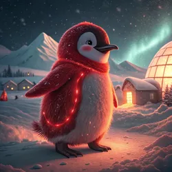 Penguin On Abstract #326