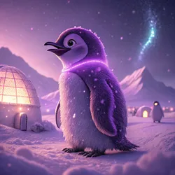 Penguin On Abstract #294
