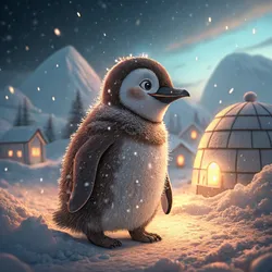 Penguin On Abstract #337
