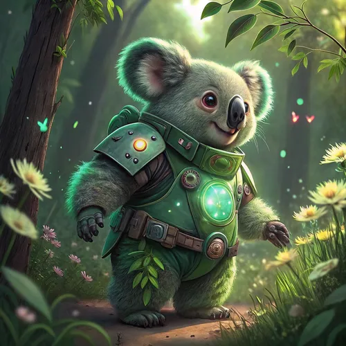 Abstract Koala Forest Collection #406