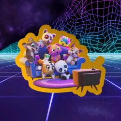Gold Metallic Edge Zoo-F-O Couch
