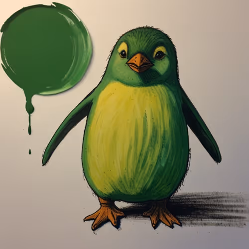 HAPPY ABSTRACT GREEN PENGY