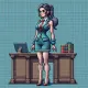 Pixel Girl 8Bit ERA on Abstract