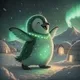 Penguin On Abstract
