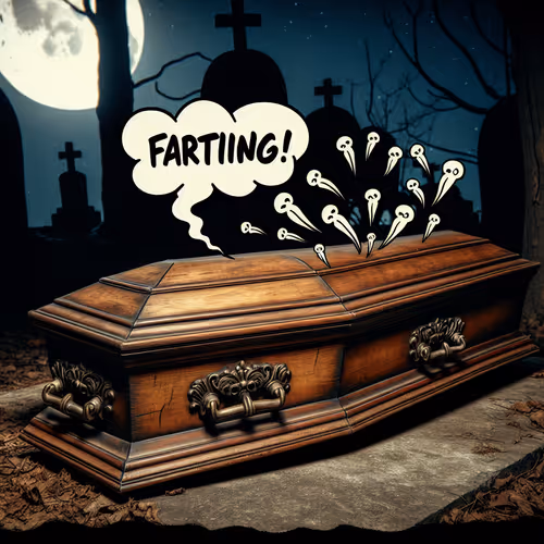 Farting coffin