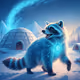 Village Of Cute Raccoons On Abstract