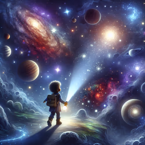 child exploring the universe