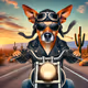 Biker Dog on the Highway