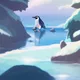 Penguin on an island
