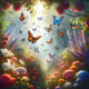 garden full of butterflies