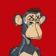 Bored Ape on Ape Red #3843
