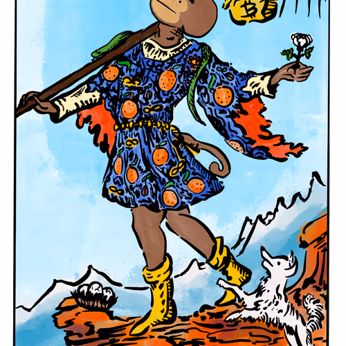 CULT UTOPIAN MONKEY DIGITAL TAROT CARD