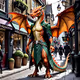 Woman Dragon Walking