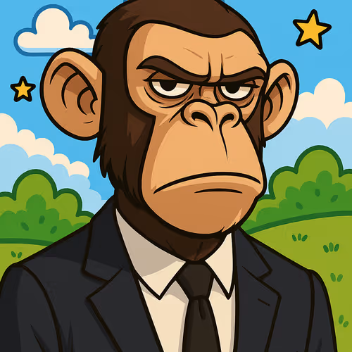 Grumpy Blockchain Ape in a Happy World