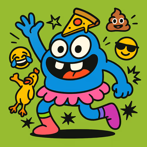 Pizza Party Chaos Meme Monster on the Loose