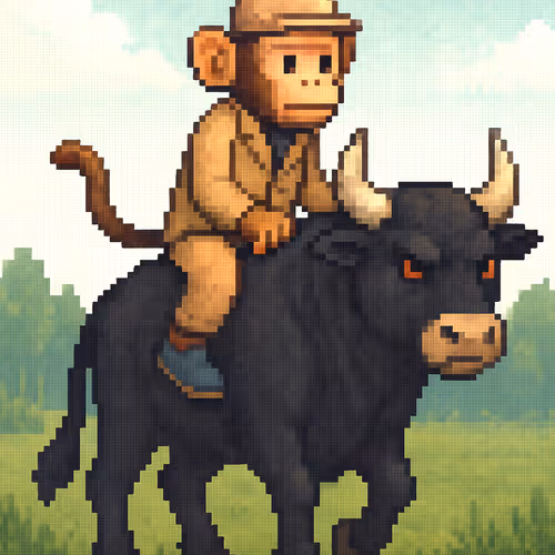 Monkey Riding the Bull