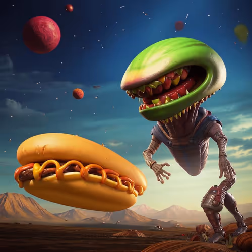 Alien vs hotdog