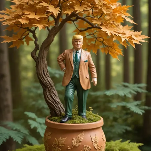 Trump's Statue in a Flowerpot