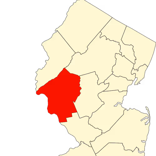 Map of Hunterdon County, NJ