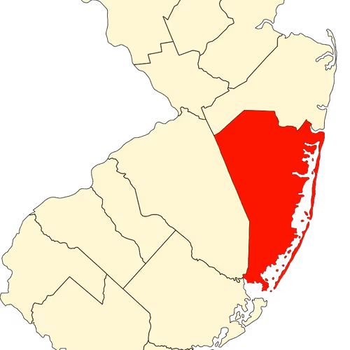 Map of Ocean County, NJ