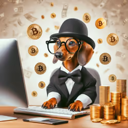 Small elegant dog buying BTC