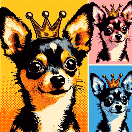 Andy Warhol style illustration of a Chihuahua